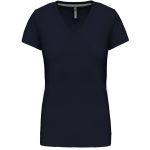 Damen-T-Shirt mit V-Ausschnitt Kariban K381 Marineblau