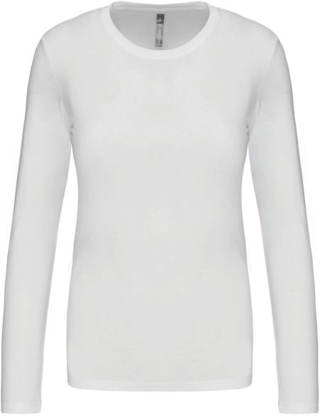 Damen-T-Shirt mit langen Ärmeln Kariban K383 weiß