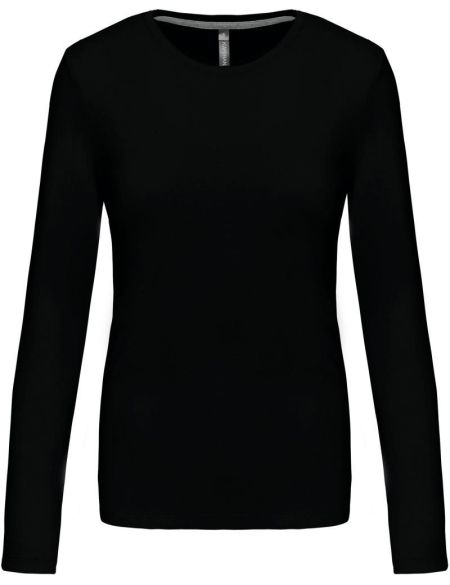 Damen T-Shirt mit langen Ärmeln Kariban K383 schwarz