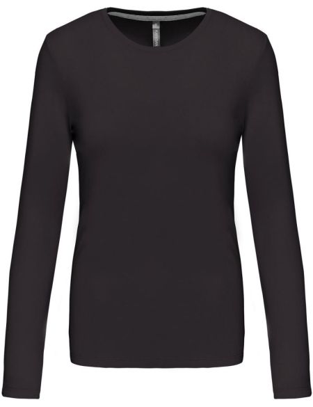 Damen T-Shirt mit langen Ärmeln Kariban K383 dunkelgrau