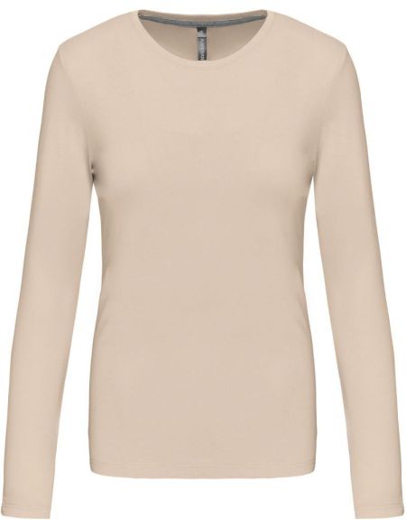 Damen T-Shirt mit langen Ärmeln Kariban K383 hellsand