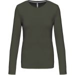 Damen-T-Shirt mit langen Ärmeln Kariban K383 dunkles Khaki