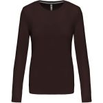 Damen T-Shirt mit langen Ärmeln Kariban K383 Schokolade