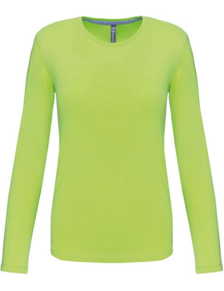 Damen-T-Shirt mit langen Ärmeln Kariban K383 Limette