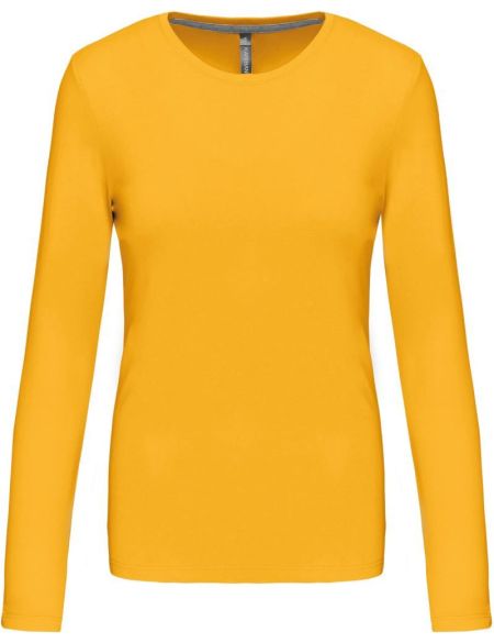 Damen-T-Shirt mit langen Ärmeln Kariban K383 gelb