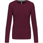 Damen-T-Shirt mit langen Ärmeln Kariban K383 Wein