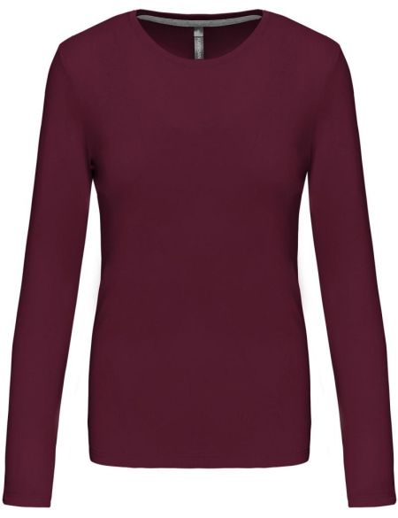 Damen-T-Shirt mit langen Ärmeln Kariban K383 Wein
