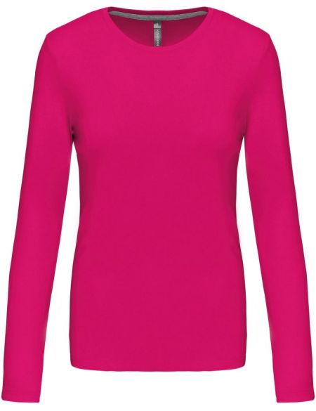 Damen-T-Shirt mit langen Ärmeln Kariban K383 Fuchsia