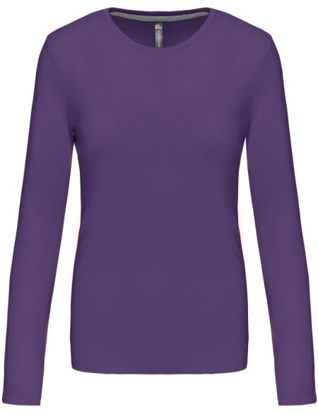 Damen-T-Shirt mit langen Ärmeln Kariban K383 lila