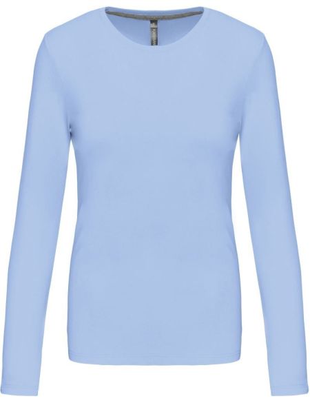 Damen-T-Shirt mit langen Ärmeln Kariban K383 himmelblau