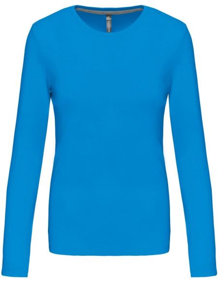 Damen-T-Shirt mit langen Ärmeln Kariban K383 Tropenblau