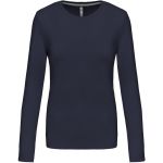 Damen T-Shirt mit langen Ärmeln Kariban K383 Marineblau