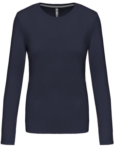 Damen T-Shirt mit langen Ärmeln Kariban K383 Marineblau