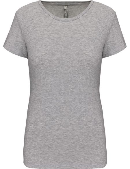 Damen elastisches T-Shirt Kariban K3013 hellgrau meliert