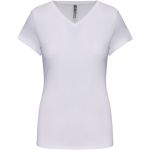 Elastisches Damen-T-Shirt mit V-Ausschnitt Kariban K3015 weiß