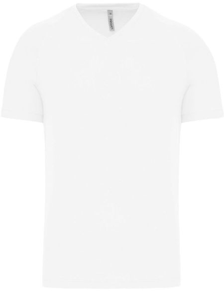 Kariban ProAct PA476 weißes Sport-T-Shirt mit V-Ausschnitt für Herren