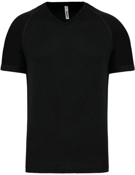 Herren-Sport-T-Shirt mit V-Ausschnitt Kariban ProAct PA476 schwarz
