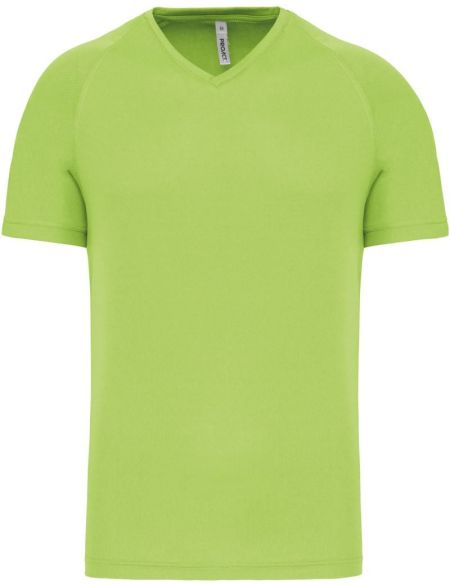 Kariban ProAct PA476 Limettensport-T-Shirt für Herren mit V-Ausschnitt