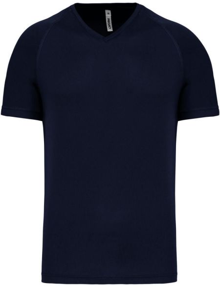 Kariban ProAct PA476 marineblaues Sport-T-Shirt mit V-Ausschnitt für Herren