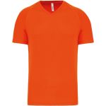 Kariban ProAct PA476 fluoreszierendes orangefarbenes Herren-Sport-T-Shirt mit V-Ausschnitt