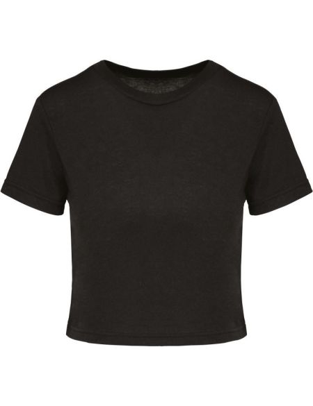 T-Shirt Damen Sport Crop Top Kariban ProAct PA4022 schwarz