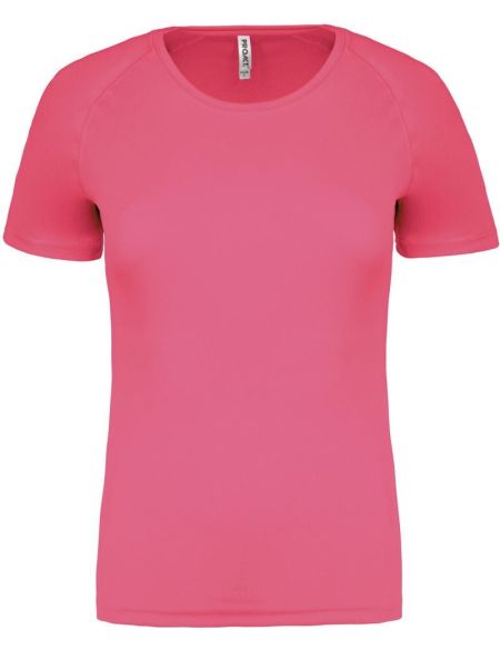 Damen-Sport-T-Shirt Kariban ProAct PA439 fluoreszierendes Rosa
