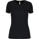 Kariban ProAct PA477 schwarzes Damen-Sport-T-Shirt mit V-Ausschnitt