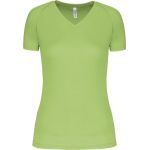 Damen-Sport-T-Shirt mit V-Ausschnitt Kariban ProAct PA477 Limette