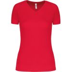 Damen-Sport-T-Shirt mit V-Ausschnitt Kariban ProAct PA477 rot