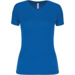 Kariban ProAct PA477 aquablaues Damen-Sport-T-Shirt mit V-Ausschnitt