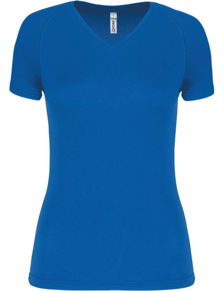 Kariban ProAct PA477 weißes Damen-Sport-T-Shirt mit V-Ausschnitt