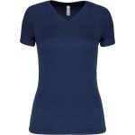 Kariban ProAct PA477 marineblaues Damen-Sport-T-Shirt mit V-Ausschnitt