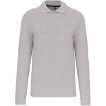 Poloshirt Herren-Piqué mit langen Ärmeln Kariban K243 Oxford-Grau