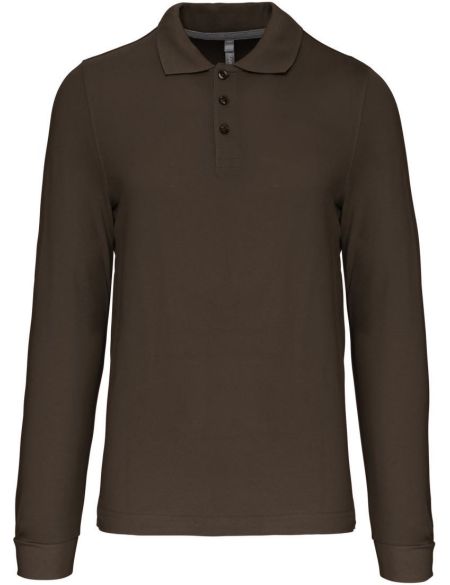 Poloshirt Herren Piqué mit langen Ärmeln Kariban K243 weiß
