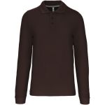 Poloshirt Herren Piqué mit langen Ärmeln Kariban K243 Schokolade