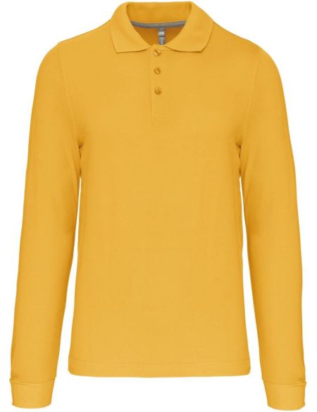 Poloshirt Herren Piqué mit langen Ärmeln Kariban K243 gelb