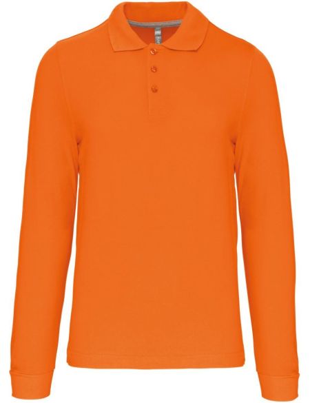 Poloshirt Herren Piqué mit langen Ärmeln Kariban K243 orange