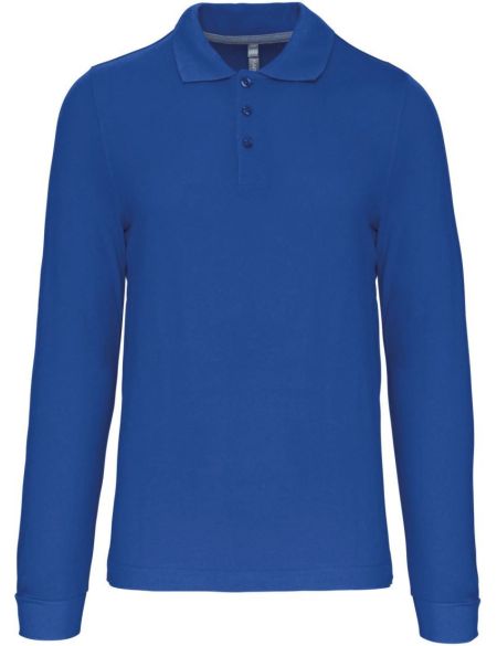 Kariban K243 hellkönigsblaues Herren-Piqué-Poloshirt mit langen Ärmeln