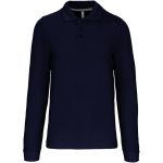 Kariban K243 marineblaues Piqué-Herrenpoloshirt mit langen Ärmeln