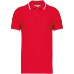 Poloshirt Herren Kontrast-Piqué Kariban K245 rot/weiß/marine