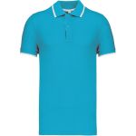 Poloshirt Herren Kontrast-Piqué Kariban K245 helltürkis/weiß/marine
