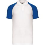 Poloshirt Herren Baseball-Piqué Kariban K226 weiß/hellgrau/königsblau