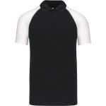 Poloshirt Herren Baseball-Piqué Kariban K226 Schwarz/Hellgrau/Weiß
