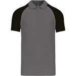 Poloshirt Herren Baseball-Piqué Kariban K226 Schiefergrau/Hellgrau/Schwarz
