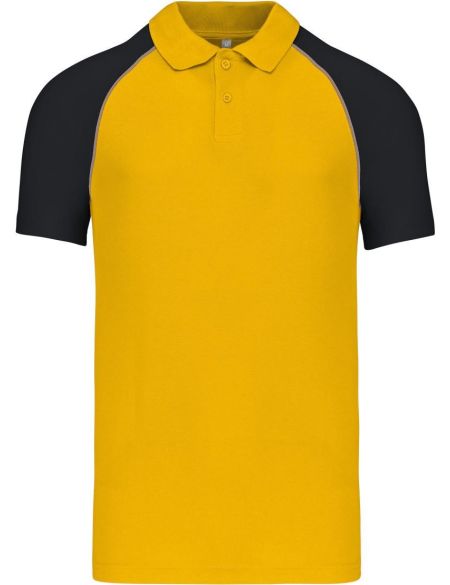 Poloshirt Herren Baseball-Piqué Kariban K226 weiß/hellgrau/königsblau