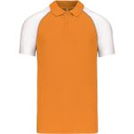 Poloshirt Herren Baseball-Piqué Kariban K226 orange/hellgrau/weiß
