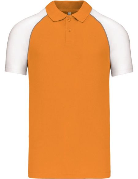 Poloshirt Herren Baseball-Piqué Kariban K226 orange/hellgrau/weiß