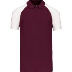 Poloshirt Herren Baseball-Piqué Kariban K226 bordeaux/hellgrau/weiß