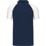 Poloshirt Herren Baseball-Piqué Kariban K226 Marineblau/Hellgrau/Weiß