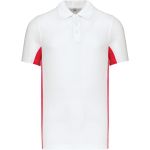 Herren-Poloshirt aus 2-farbigem Piqué Sport Kariban K232 weiß/rot